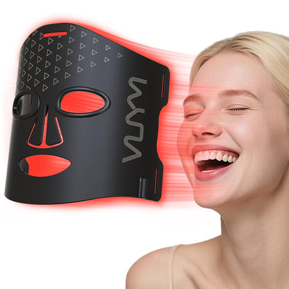 Red Light Therapy Mask for Facial Skincare, Lightweight and Thin with Cordless LCD Controller 292 Leds, Red Light Therapy for Face Brightening anti Aging, Use at Home Travel